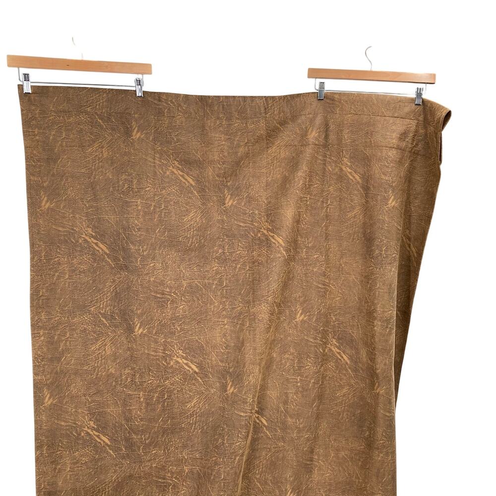Hiend Accents Faux Suede Distressed Western Curtain 48”x84” Brown One Panel